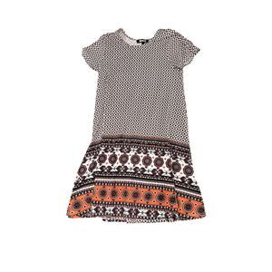 Sauci Shift Dress Small Boho Medallion Print Short Sleeve Soft Stretch Casual